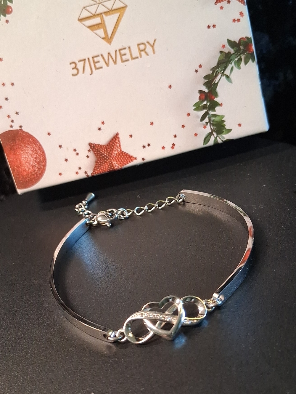 37Jewelry Silver Infinity Knot Bangle Bracelet Sz 7 To 8